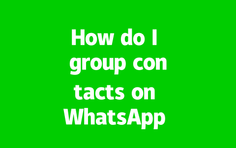 How do I group contacts on WhatsApp Web?