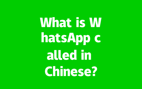 What is WhatsApp called in Chinese?